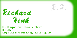 richard hink business card
